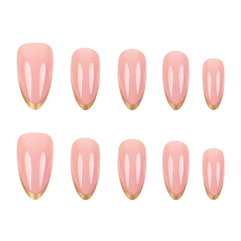 24pcs/Set Gold French Tips Press-On Nails