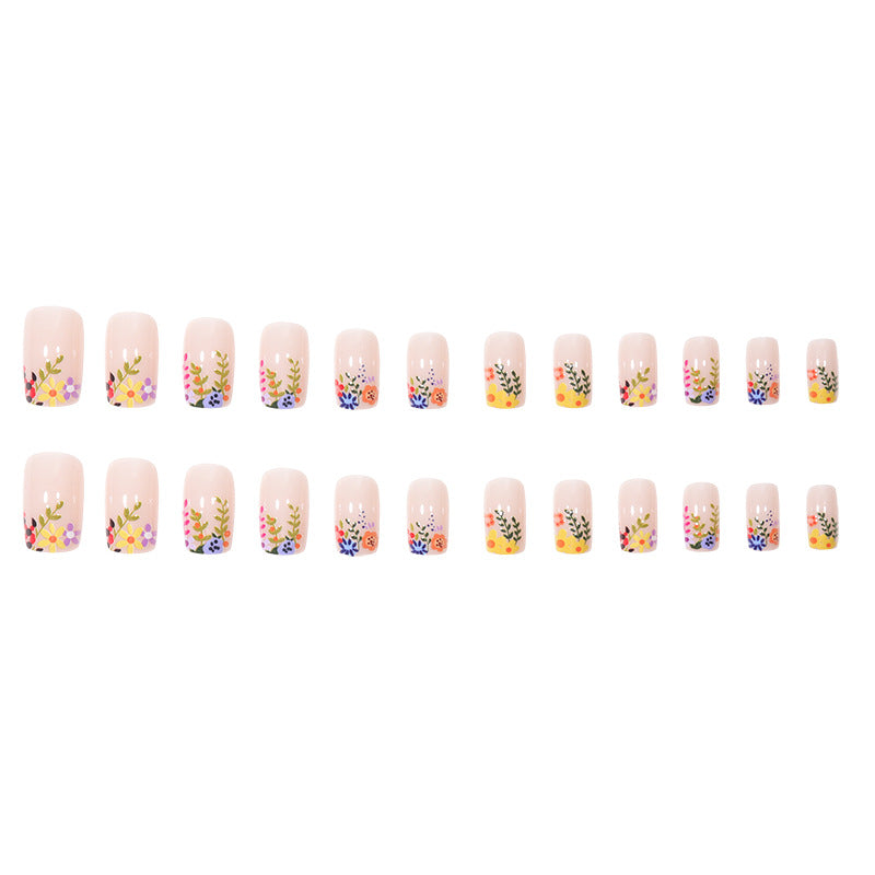 24pcs/Set Summer Tiny Flowers Press On Nails