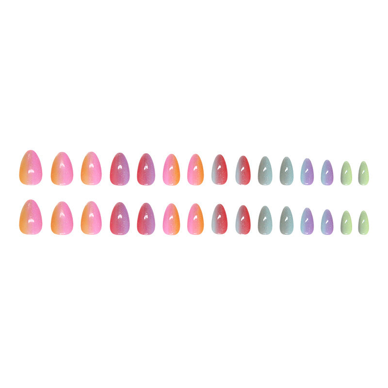 24pcs/Set Rainbow Ombre Press-On Nails