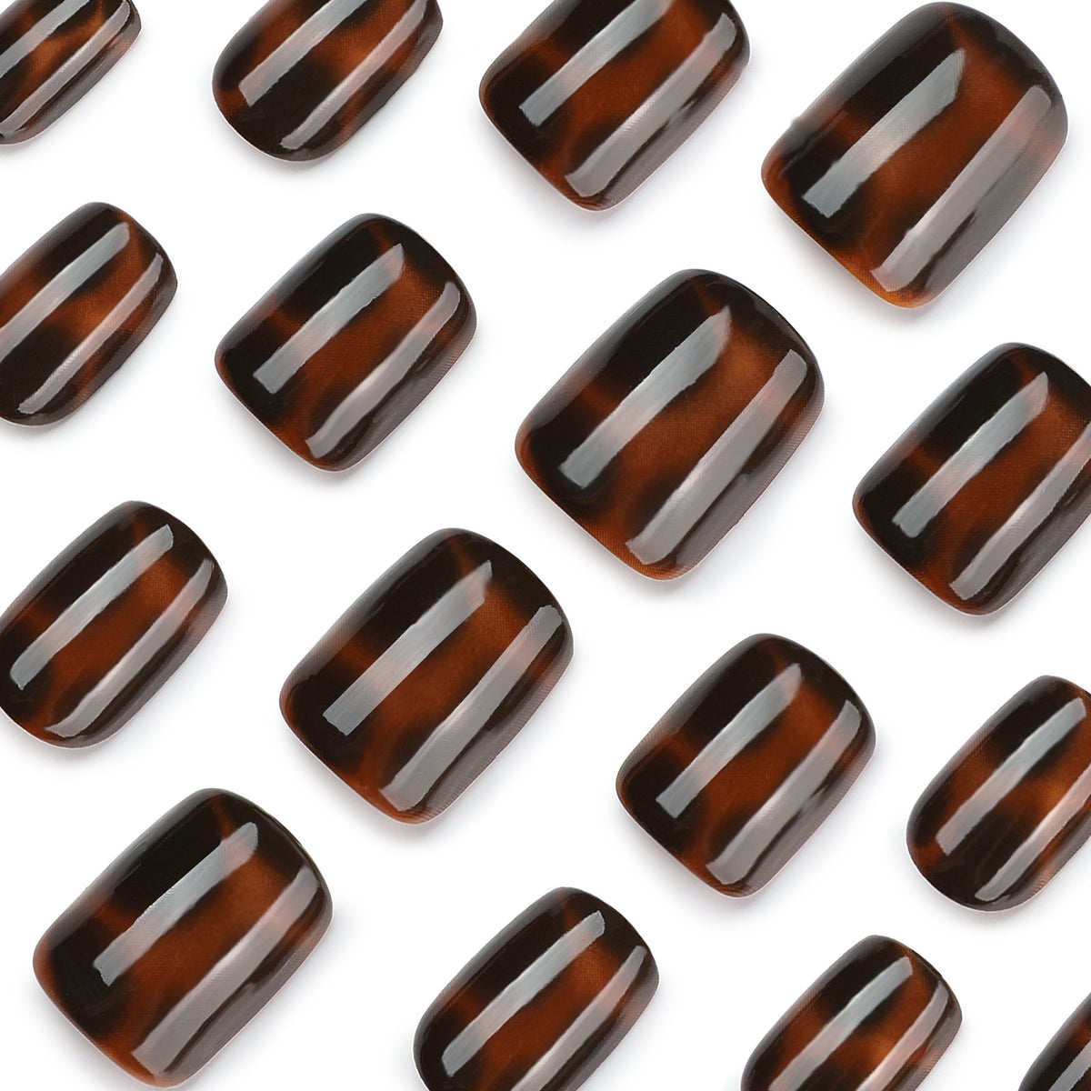 24pcs/Set Tortoiseshell Leopard Print Press On Nails