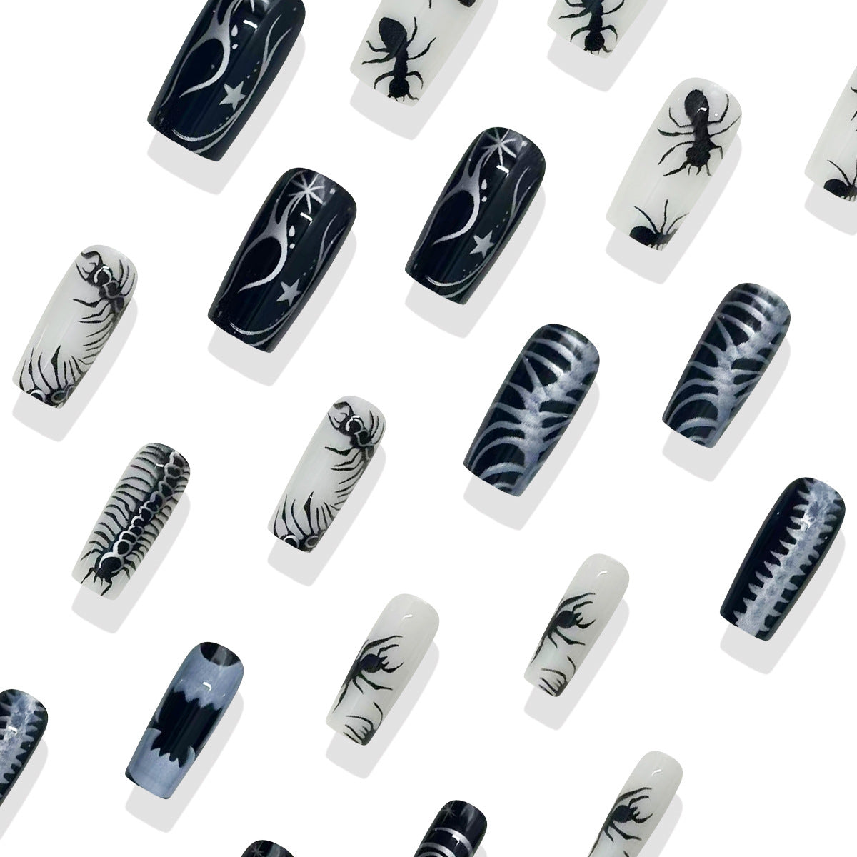 24pcs/Set Ant & Centipede Spine Press-On Nails