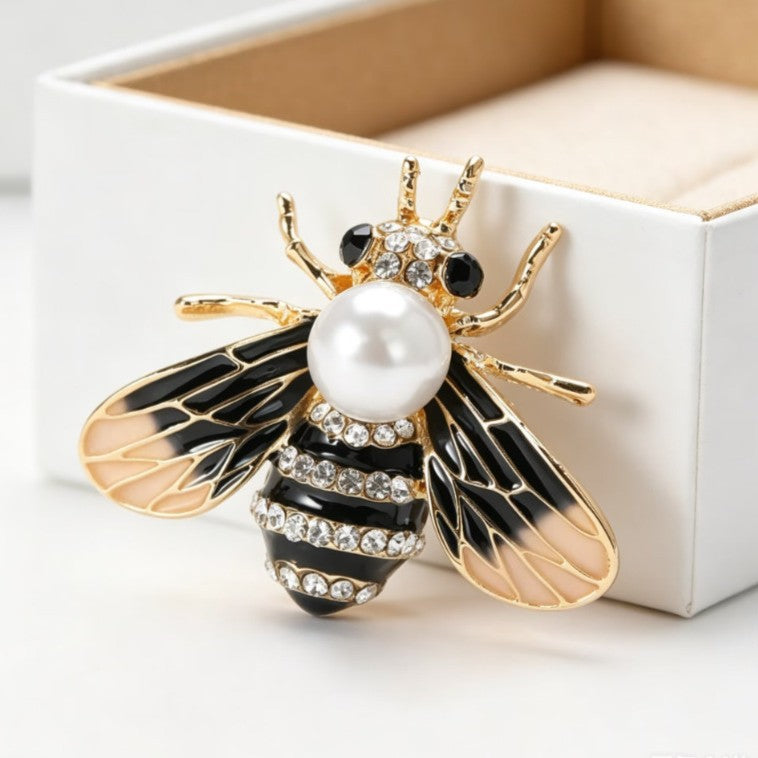 Hand-Painted Bee Brooch