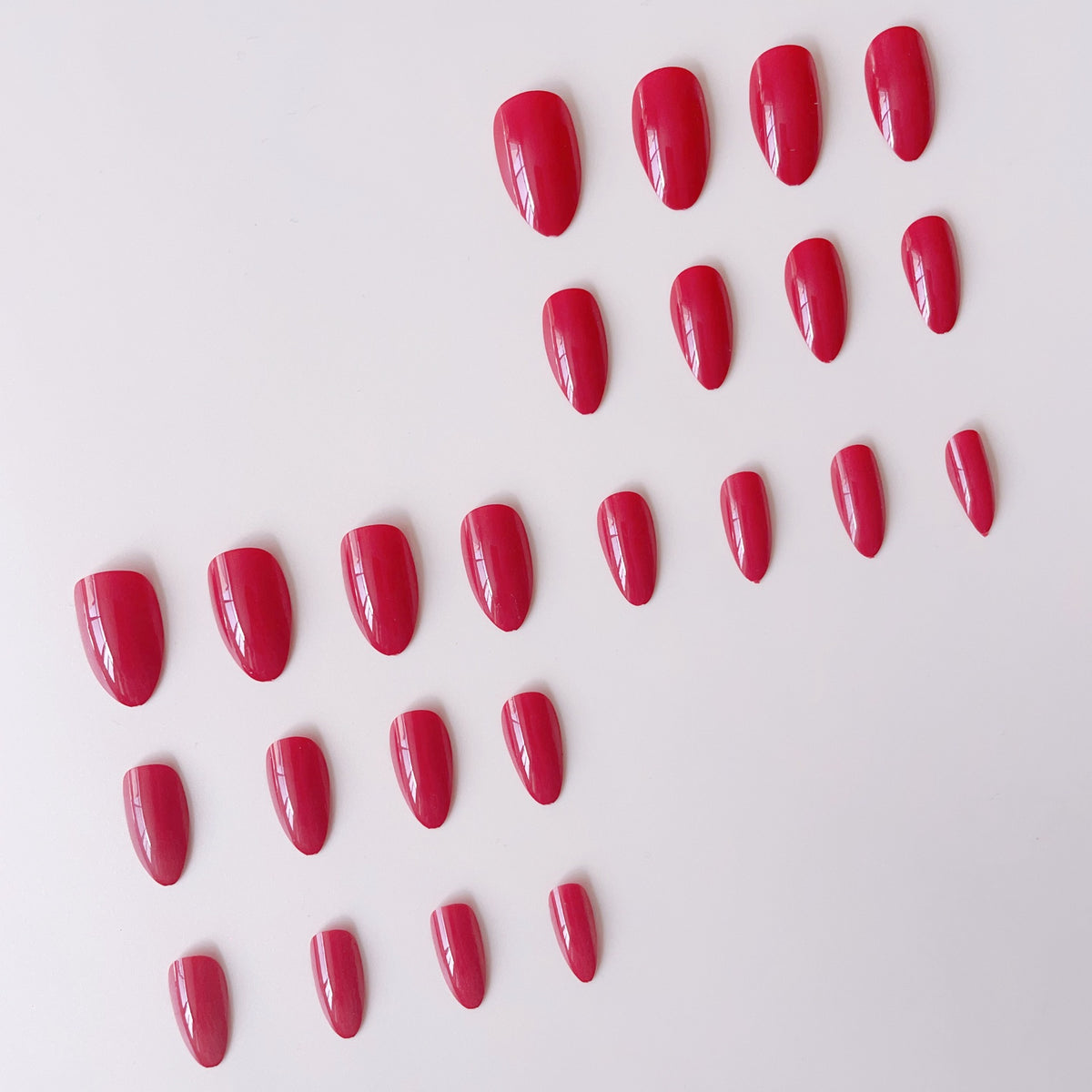 24pcs/Set Solid Red Press-On Nails