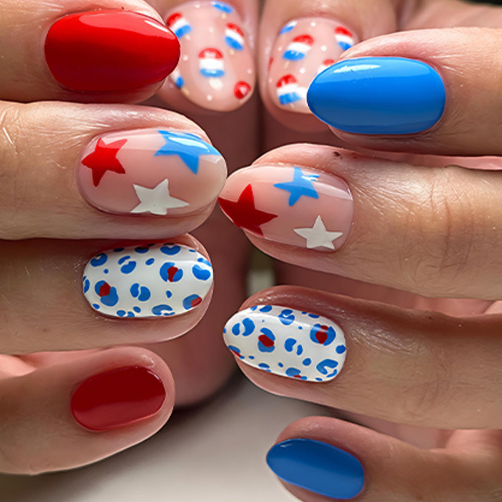 24pcs/Set Starry Leopard Press-On Nails