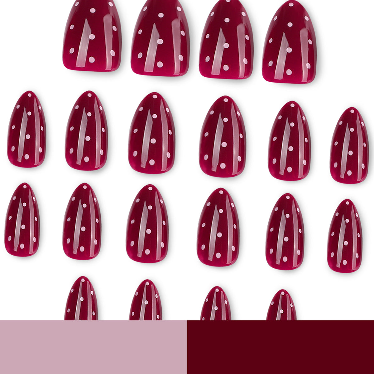 24pcs/Set Red Polka Dots Press-On Nails