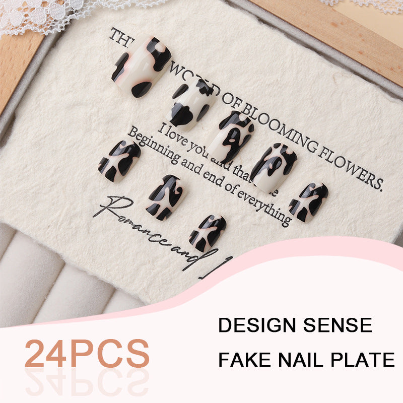 24pcs/Set Cow Print Press On Nails
