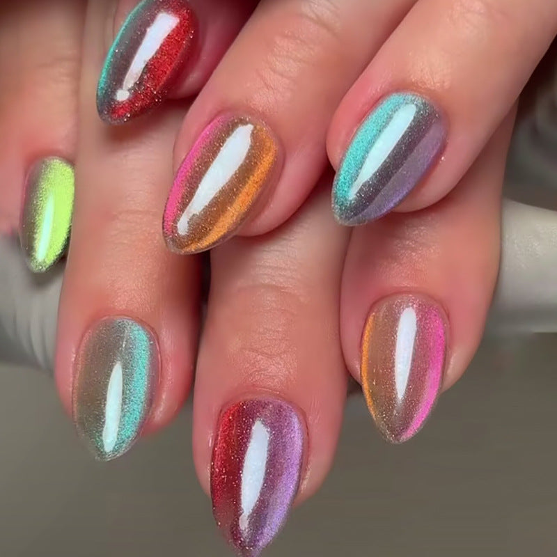 24pcs/Set Rainbow Ombre Press-On Nails