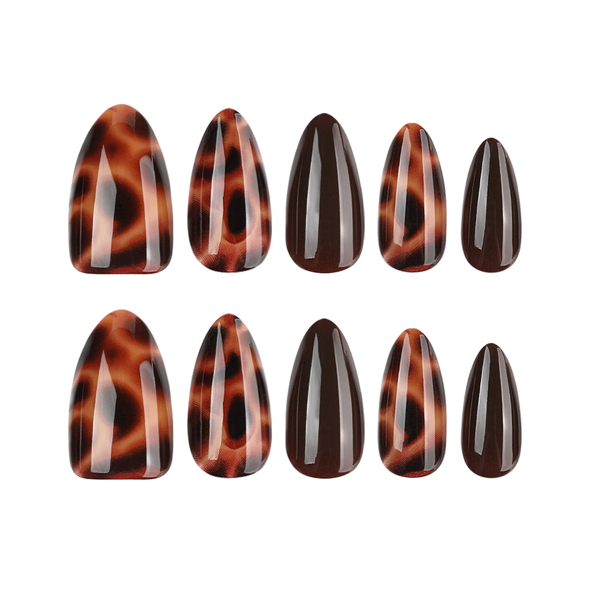 24pcs/Set Amber Tortoiseshell Leopard Print Press On Nails