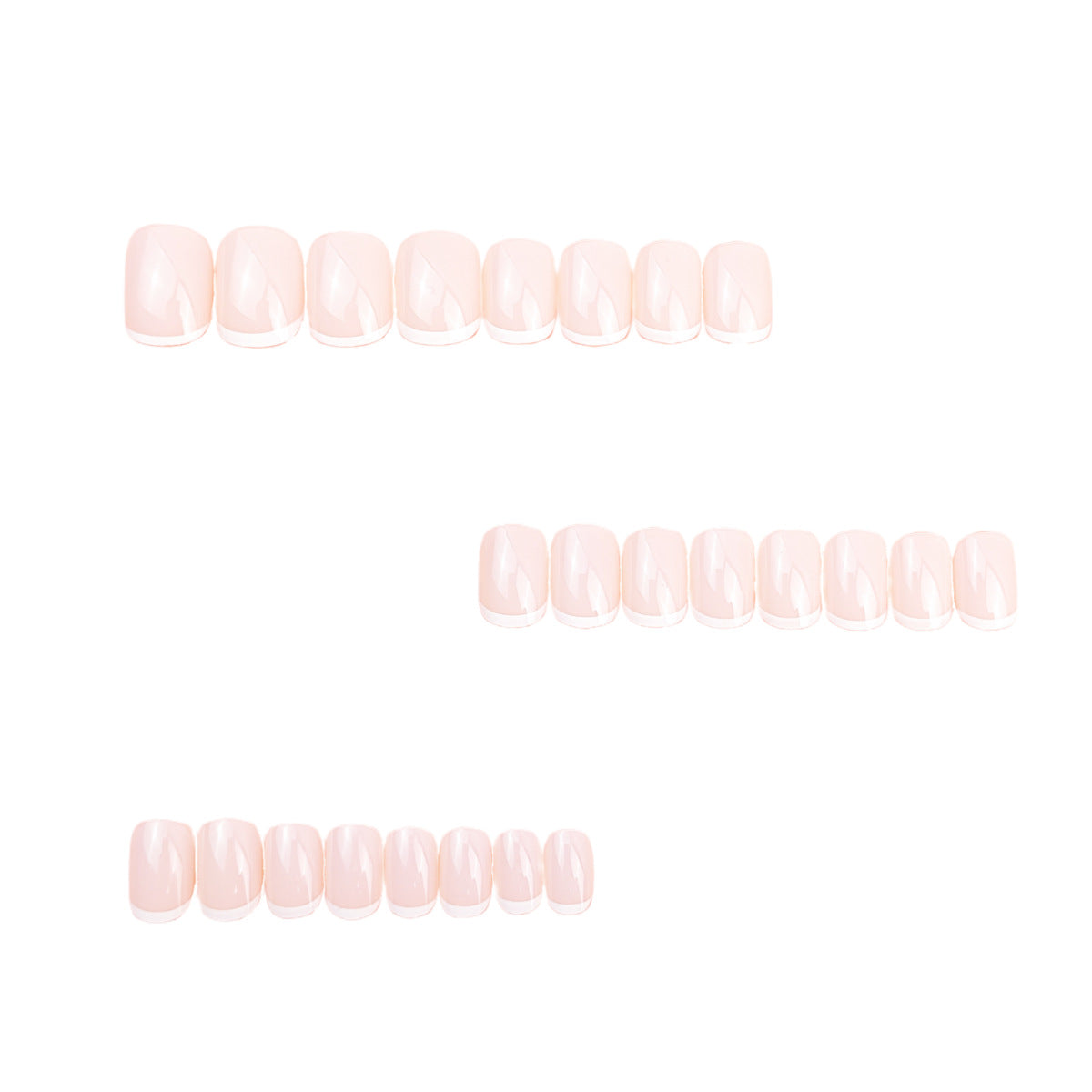 24pcs/Set Classic White French Press-On Nails