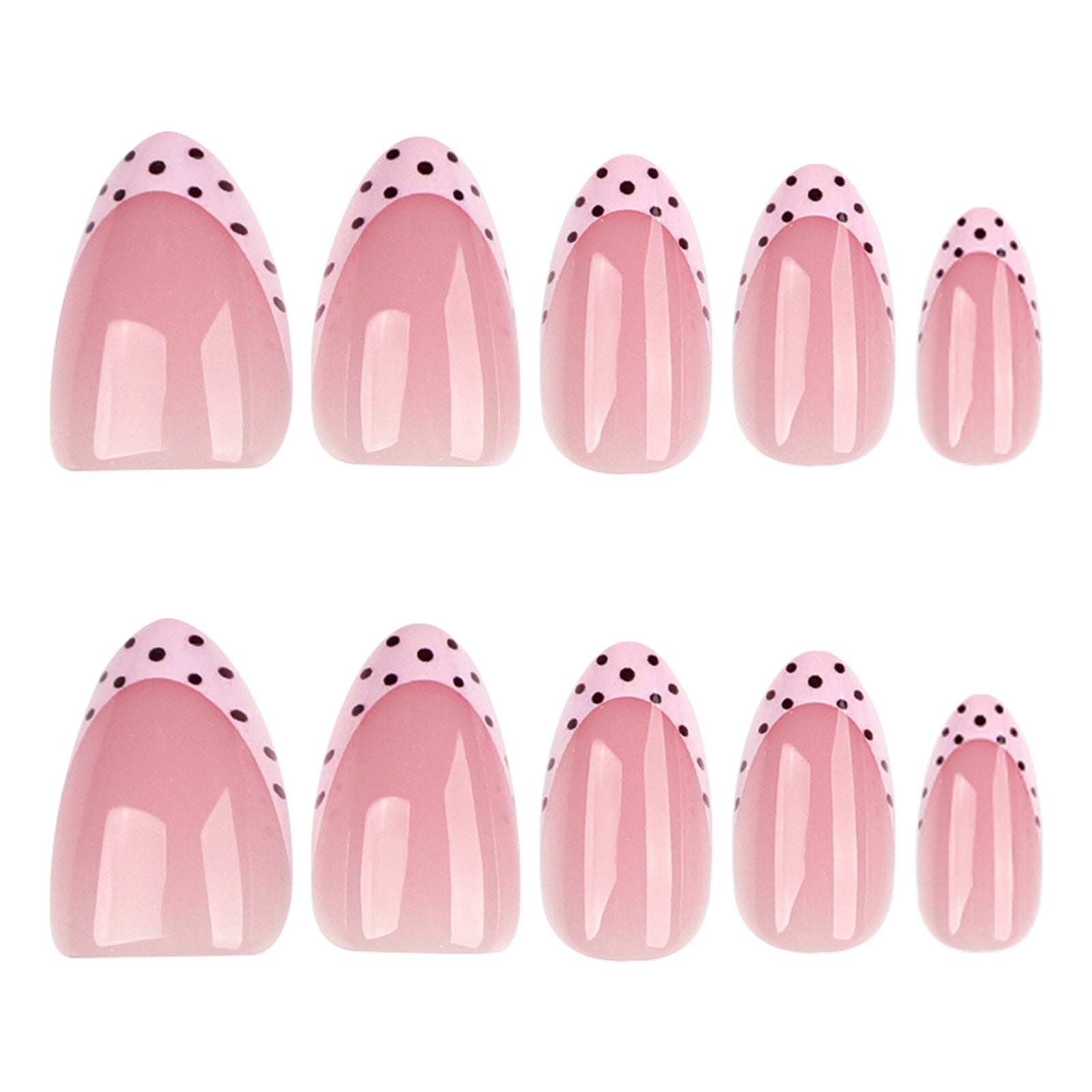 24pcs/Set Polka Dot French Tip Press-On Nails