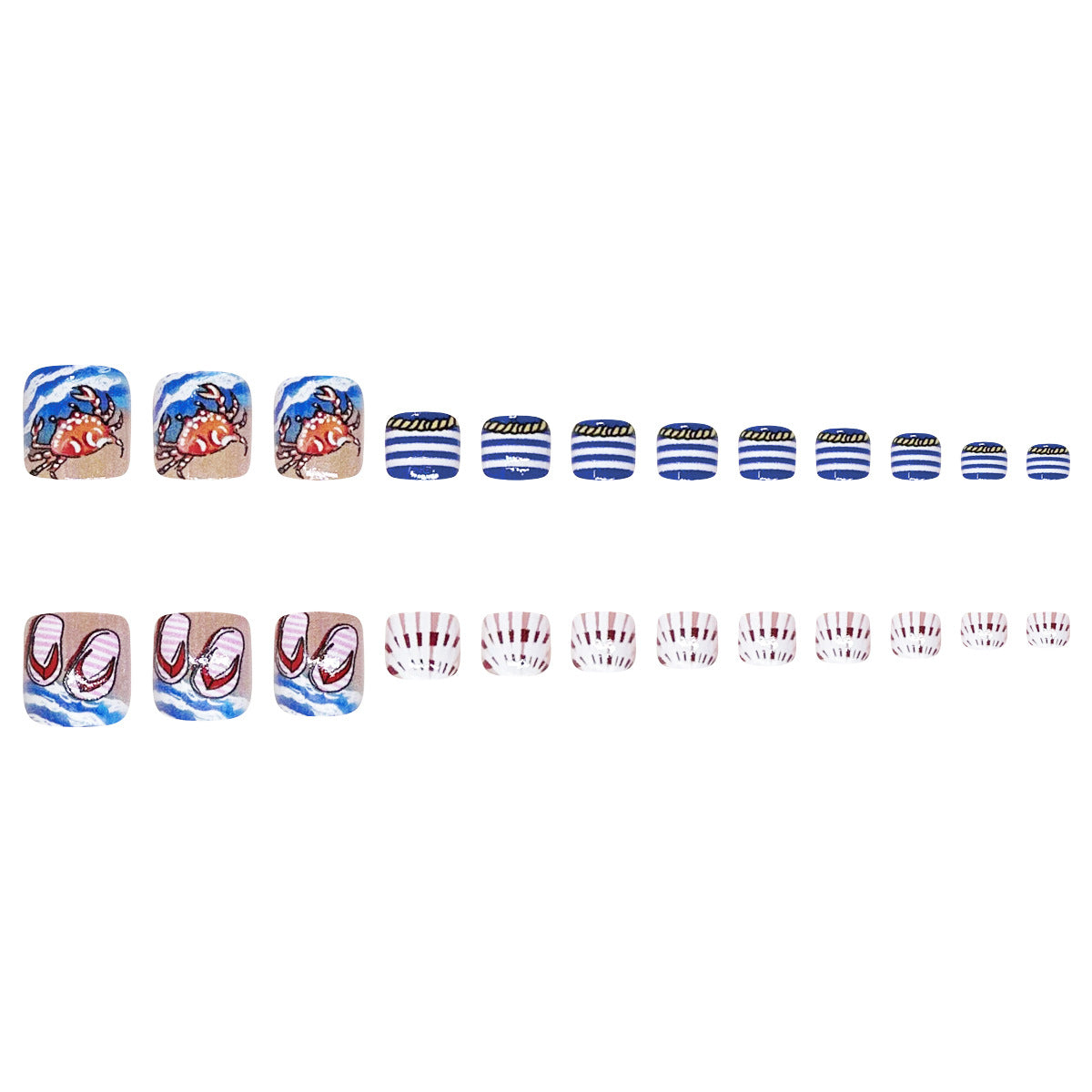 24pcs/Set Ocean Crab Press-On Nails