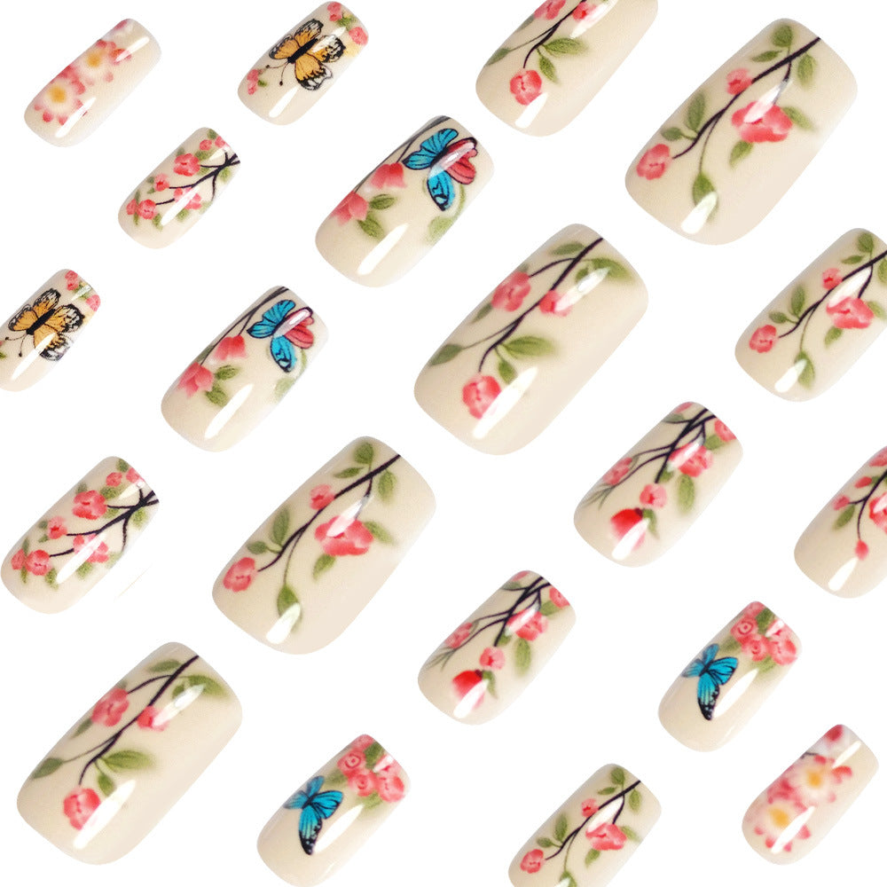 24pcs/Set Butterfly & Floral Press-On Nails