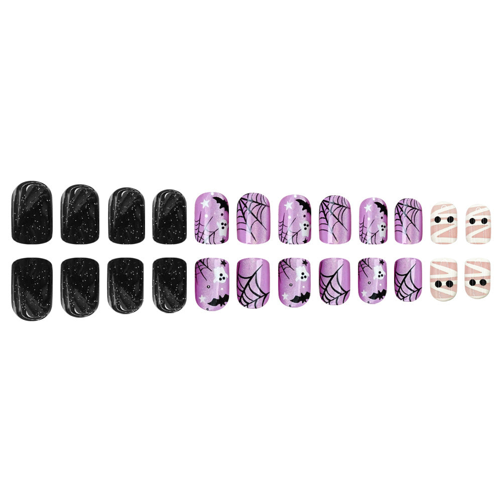 24pcs/Set Ghost, Bat & Mummy Press On Nails