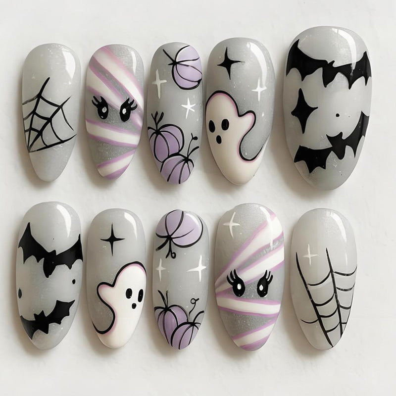 30pcs/Set Cute Mummy & Playful Ghosts Press-On Nails