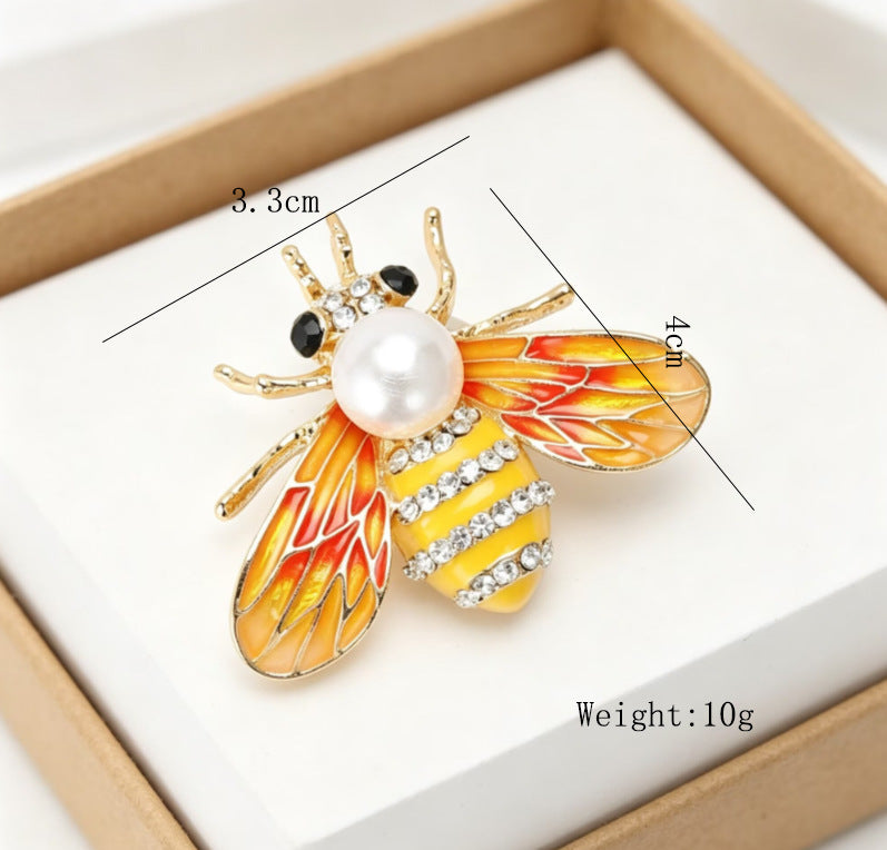 Hand-Painted Bee Brooch