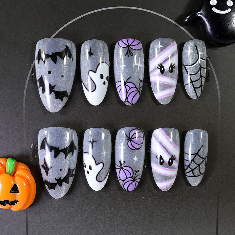 30pcs/Set Cute Mummy & Playful Ghosts Press-On Nails