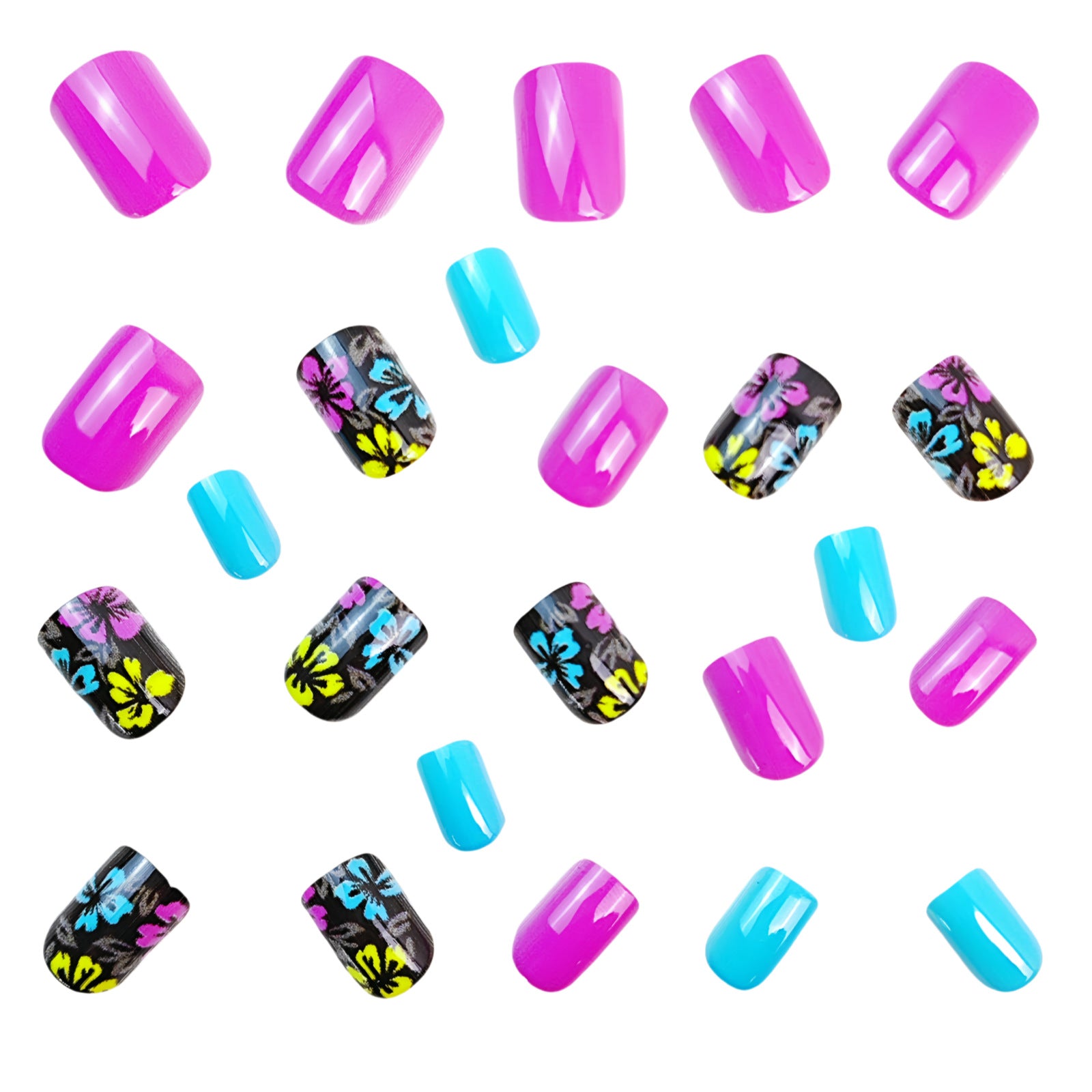 24pcs/Set Soft Pink Floral Nails Press-On Nails