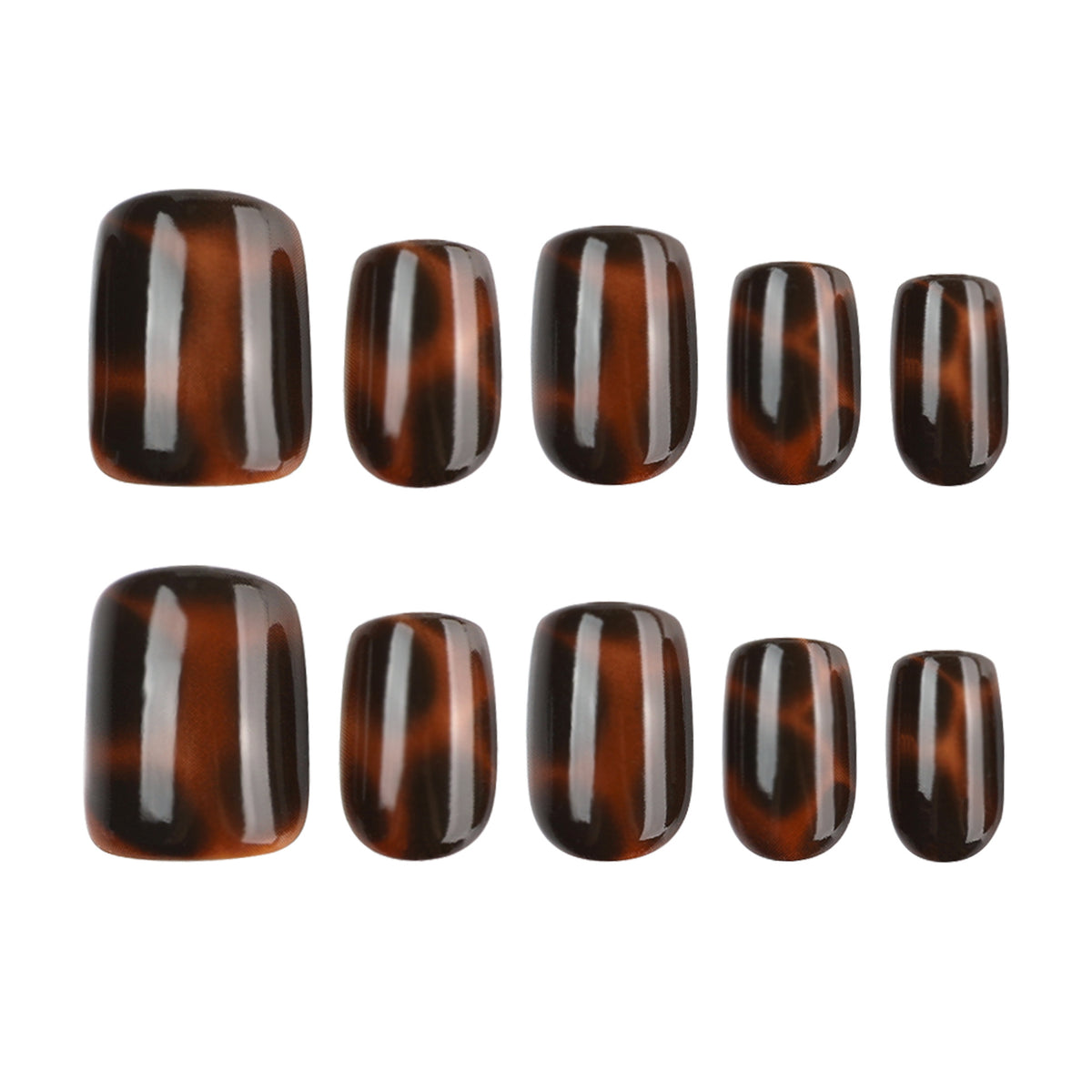 24pcs/Set Tortoiseshell Leopard Print Press On Nails