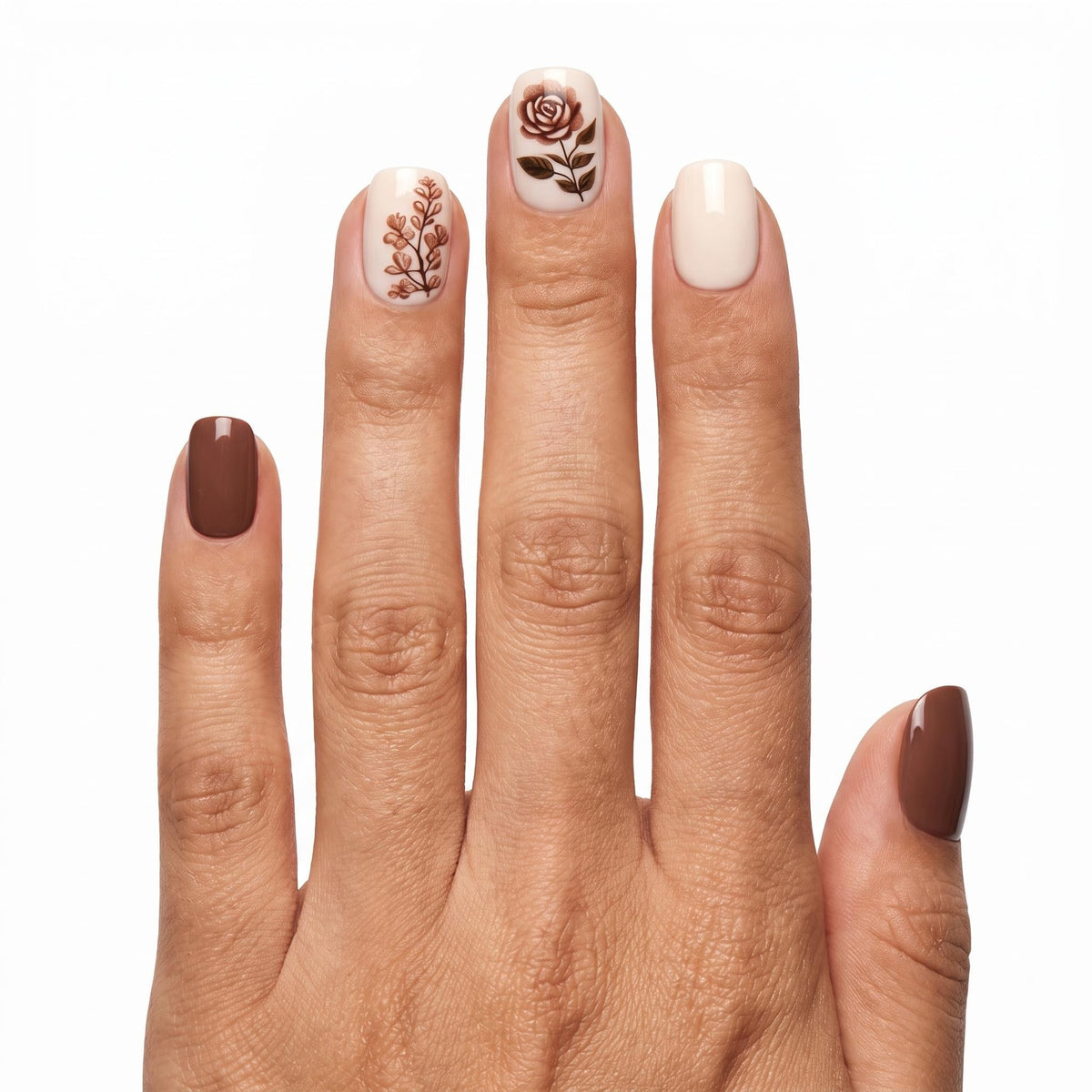 24pcs/Set Minimalist Rose Short Press-On Nails