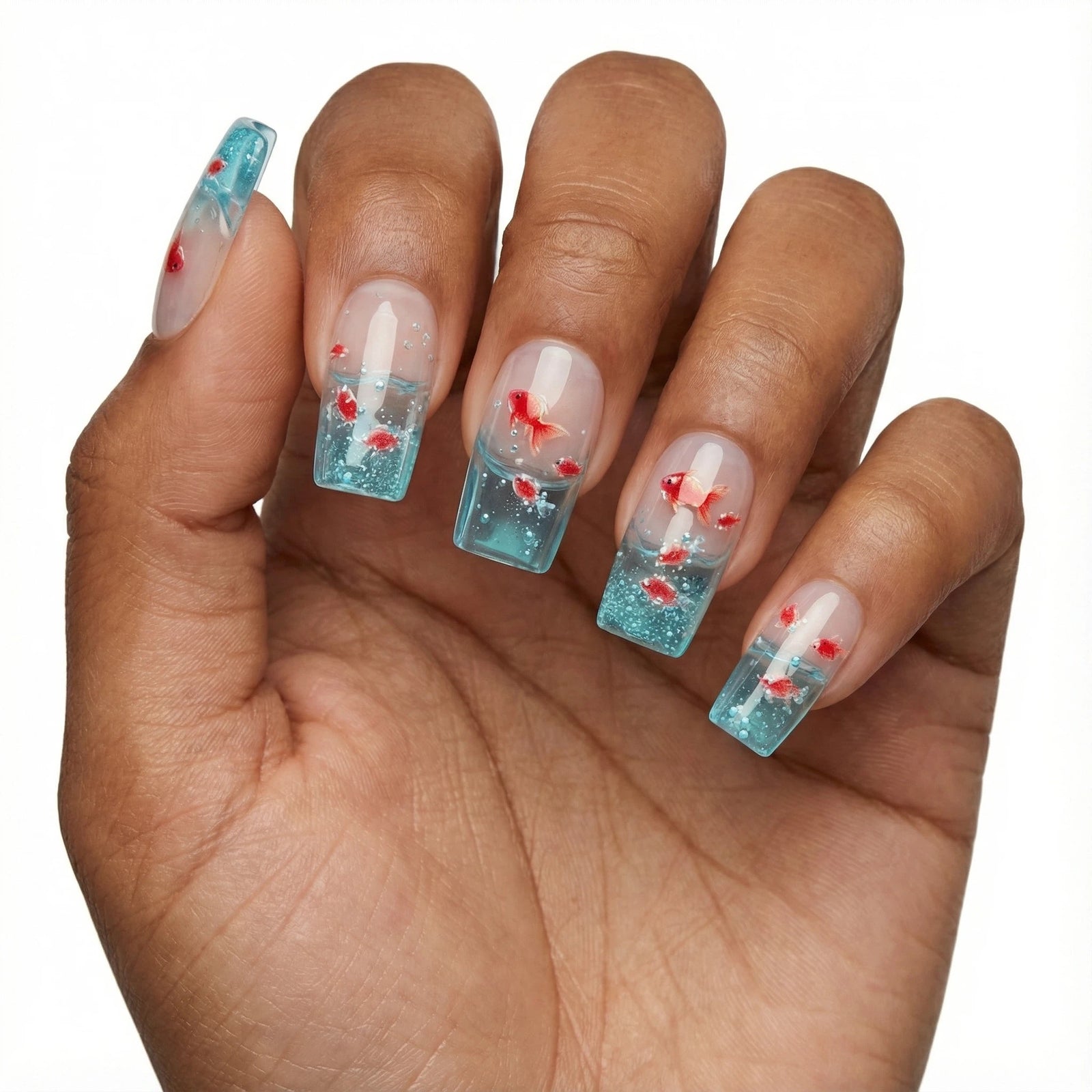 24pcs/Set Little Fish Press-On Nails