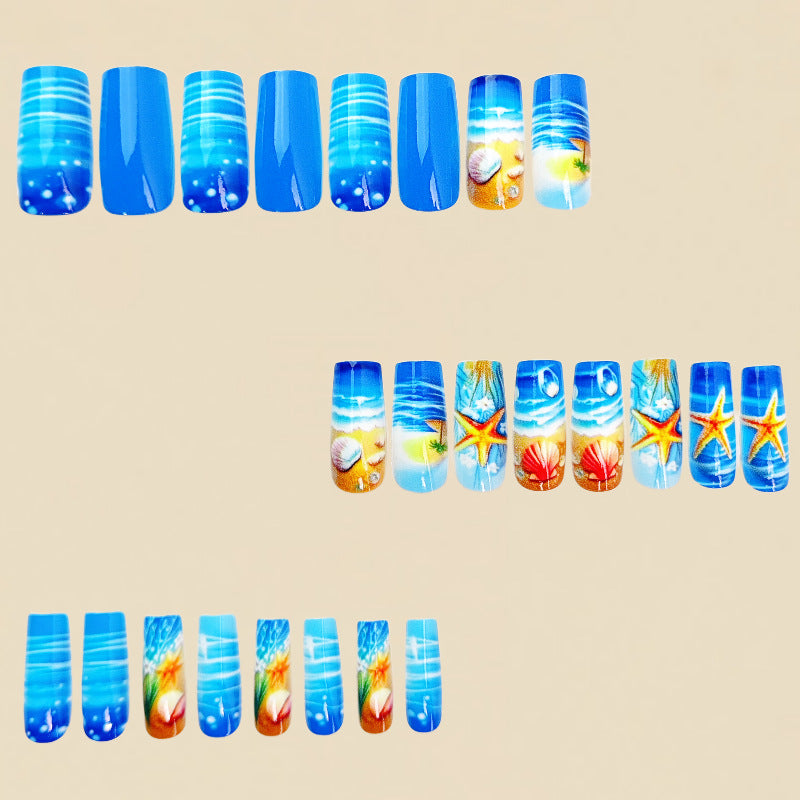 24pcs/Set Starfish & Seashell Press-On Nails