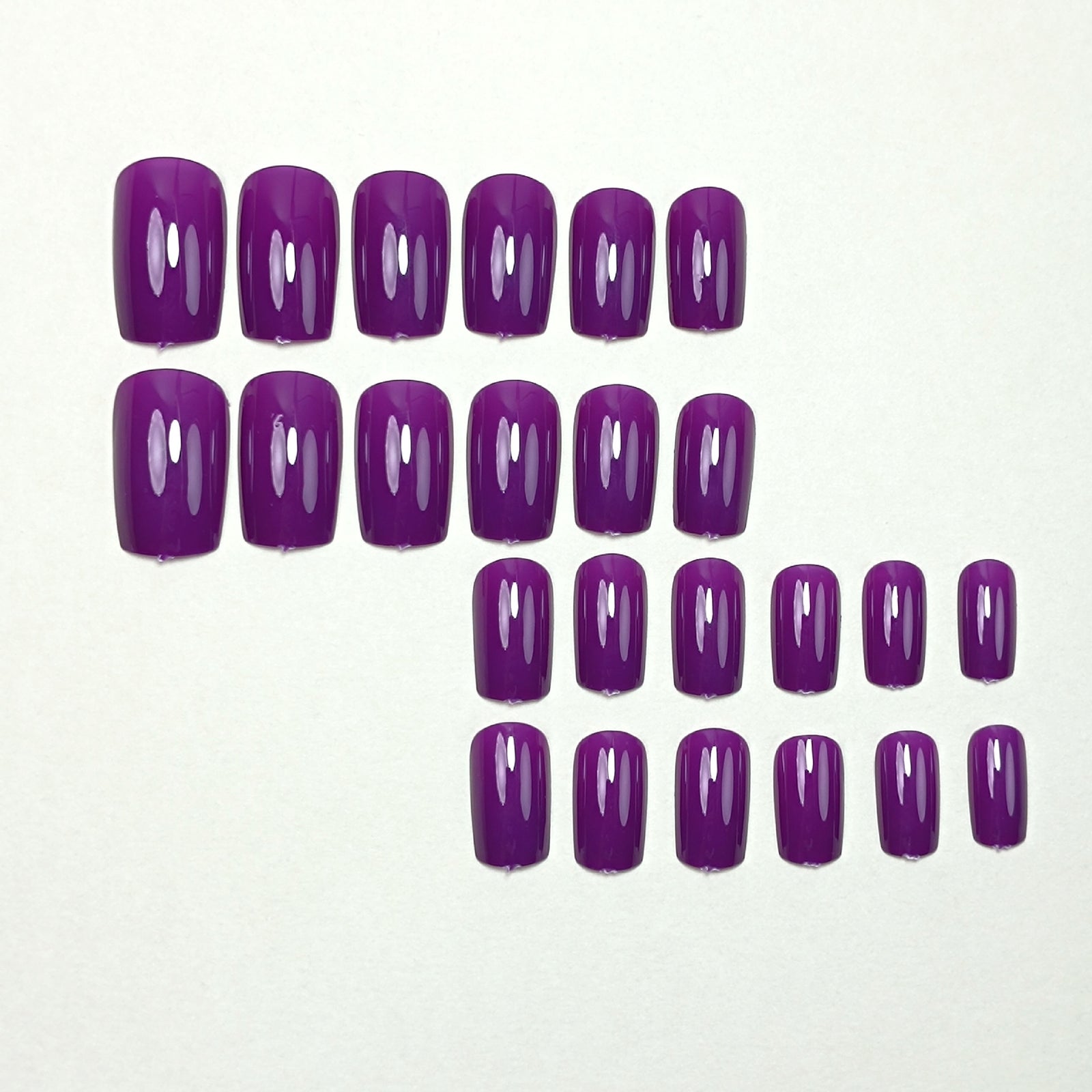 24pcs/Set Pure Purple Press-On Nails