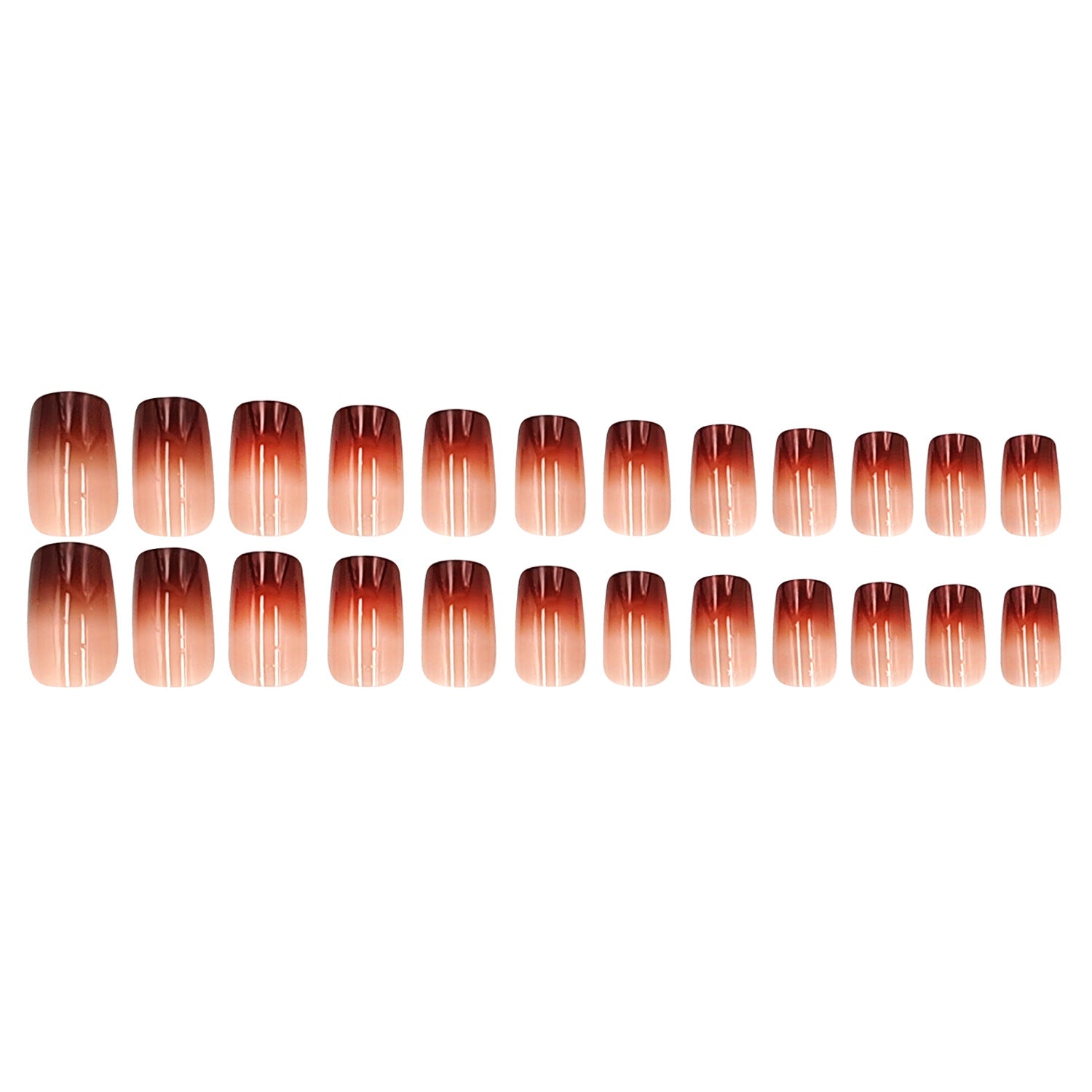 24pcs/Set Ombre Brown Press-On Nails