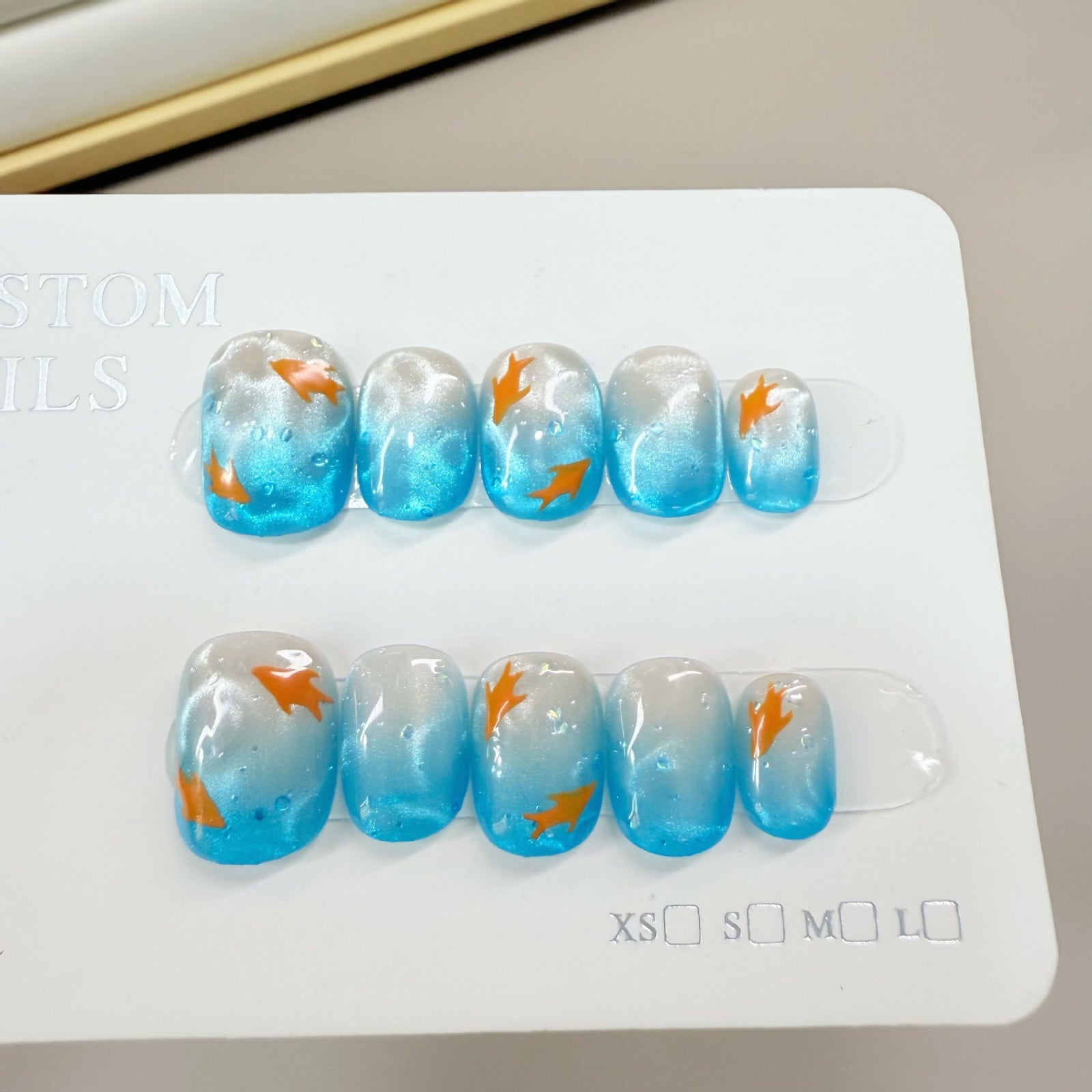 (Handmade) 10pcs/Set Deep Sea Fish Press-On Nails