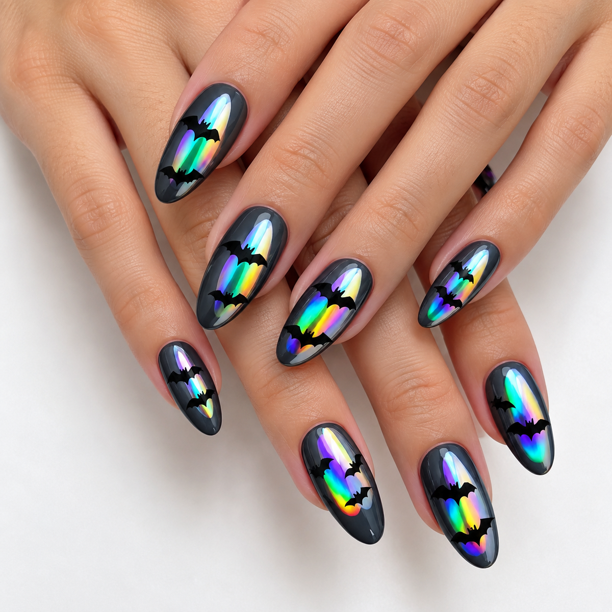 24pcs/Set Halloween Bat Press-On Nails