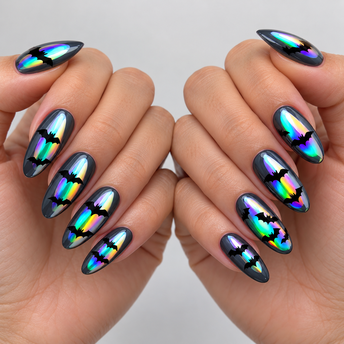 24pcs/Set Halloween Bat Press-On Nails