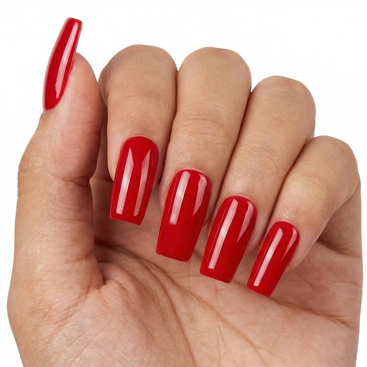 24pcs/Set Solid Red Press-On Nails