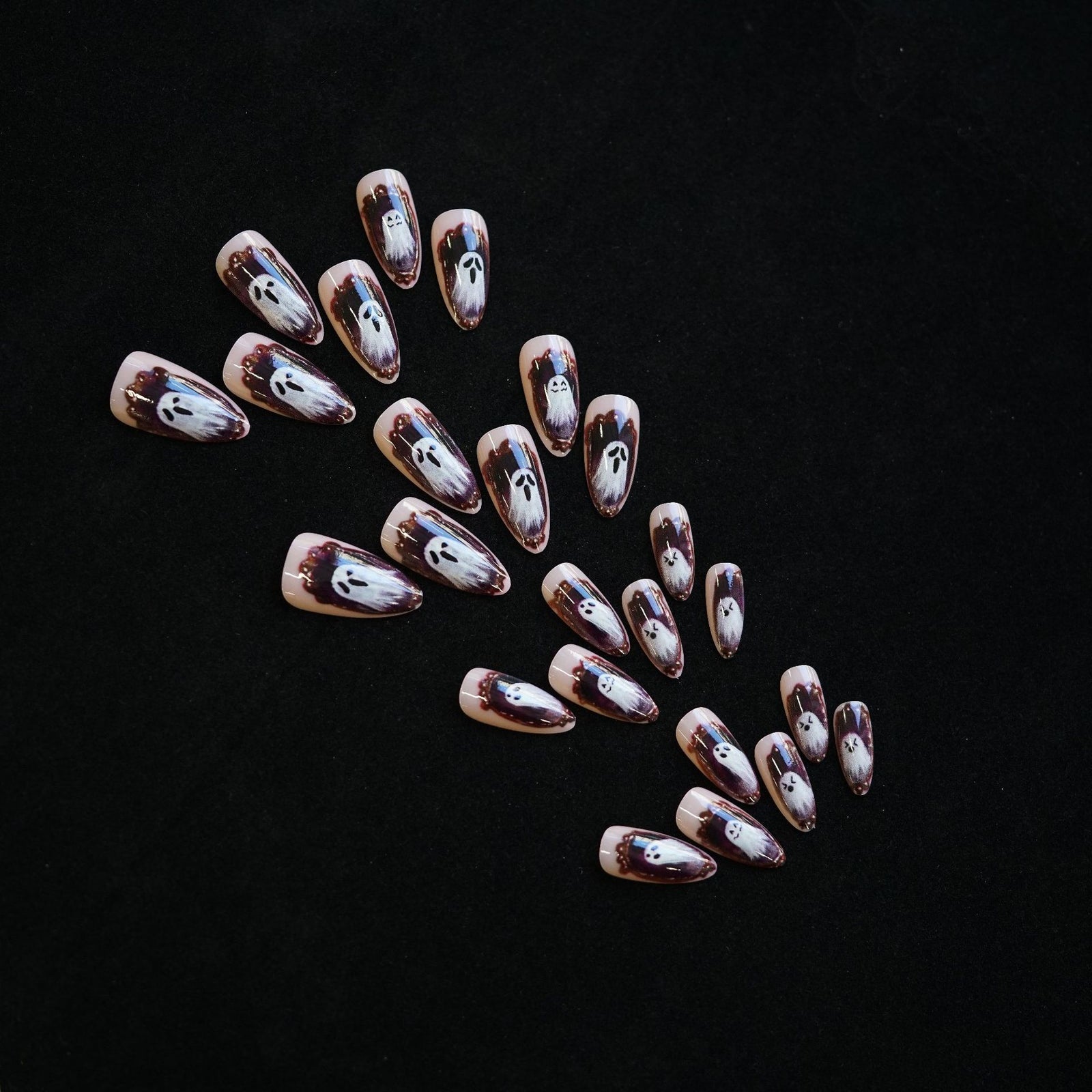 24pcs/Set Halloween Little Ghost Press-On Nails