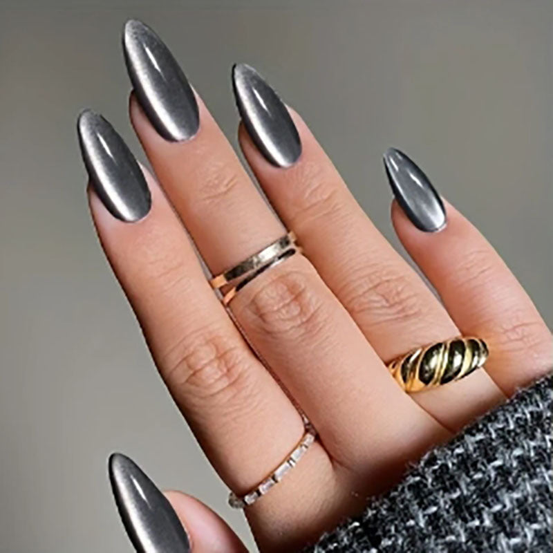 24pcs/Set Multi-Color Cat Eye Kit Press-On Nails