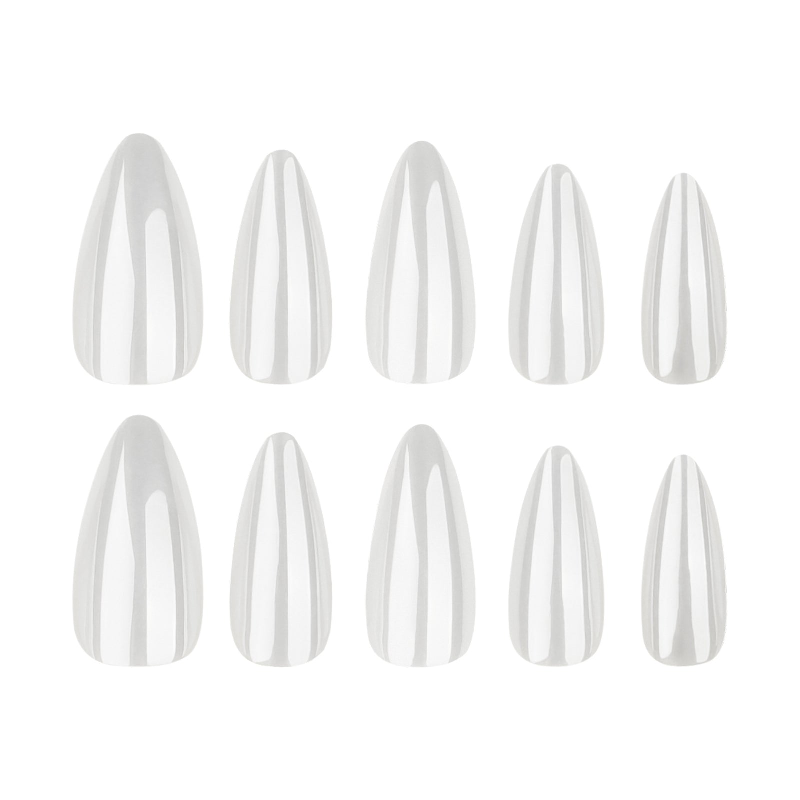 24pcs/Set White Solid Coating Press-On Nails