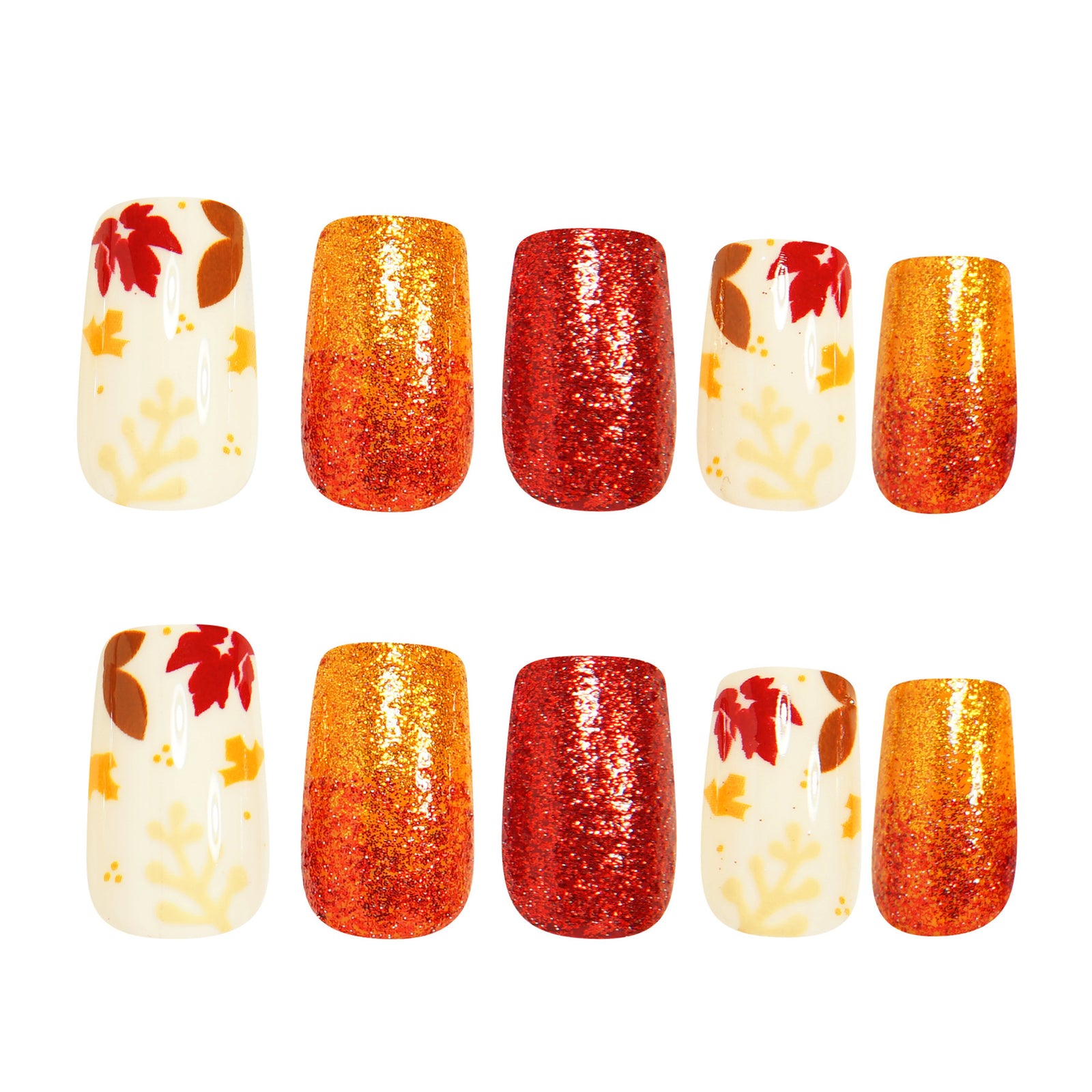 24pcs/Set Autumn Maple Leaf Press-On Nails