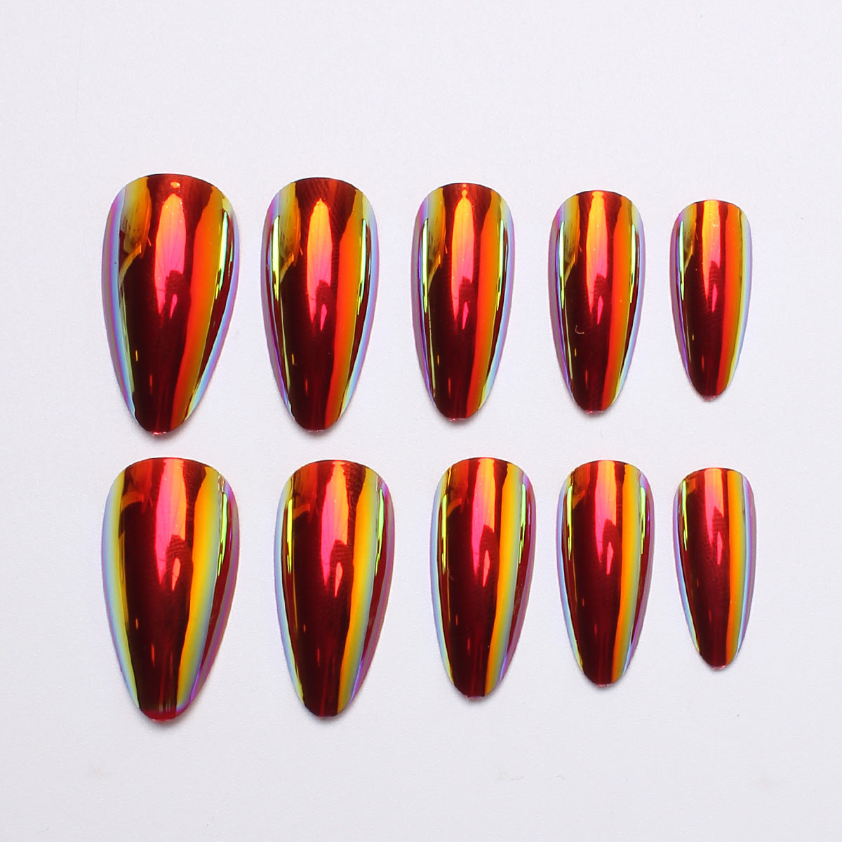 24pcs/Set Metallic Chrome Glitter Solid Color Press-On Nails
