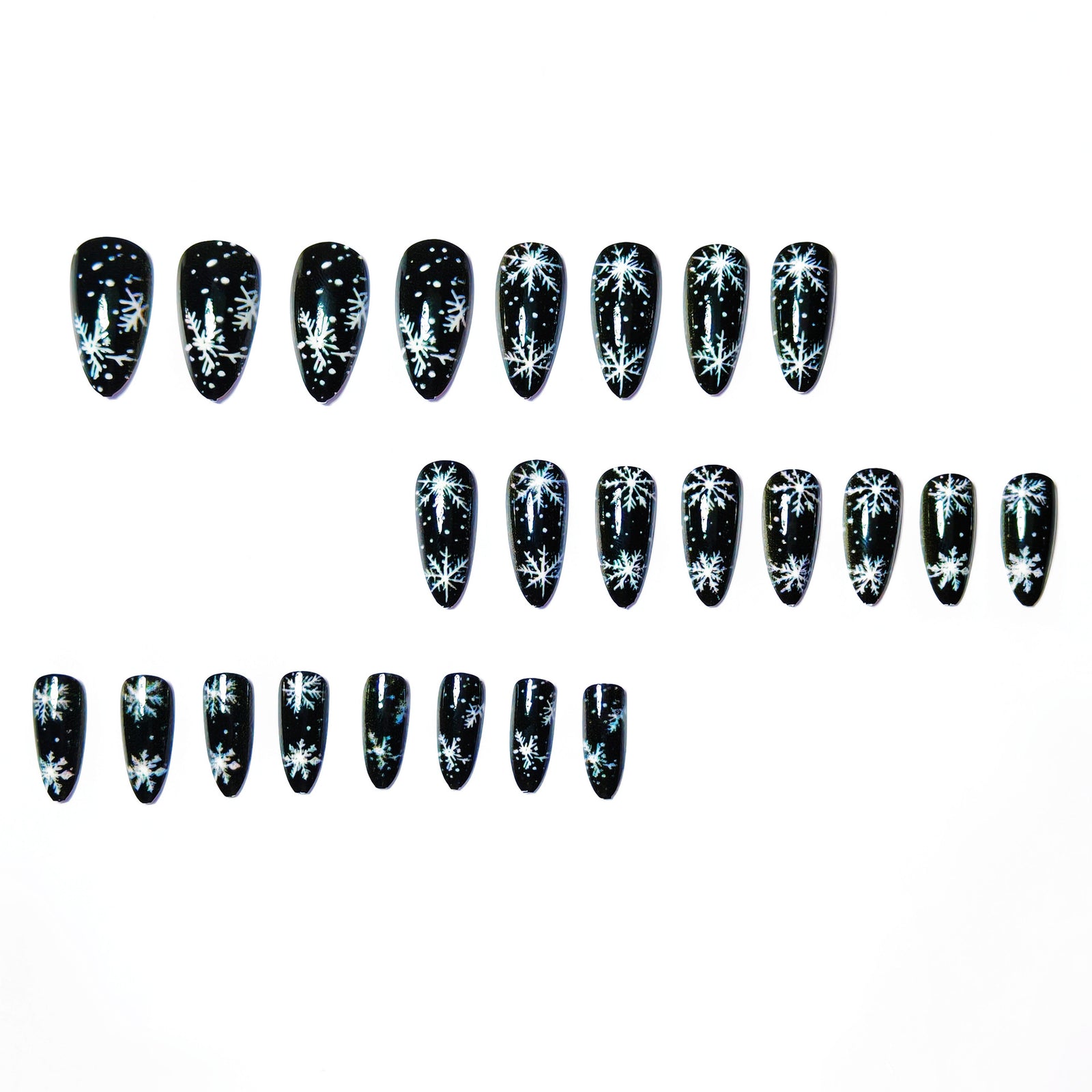 24pcs/Set Christmas Snowflake Press-On Nails