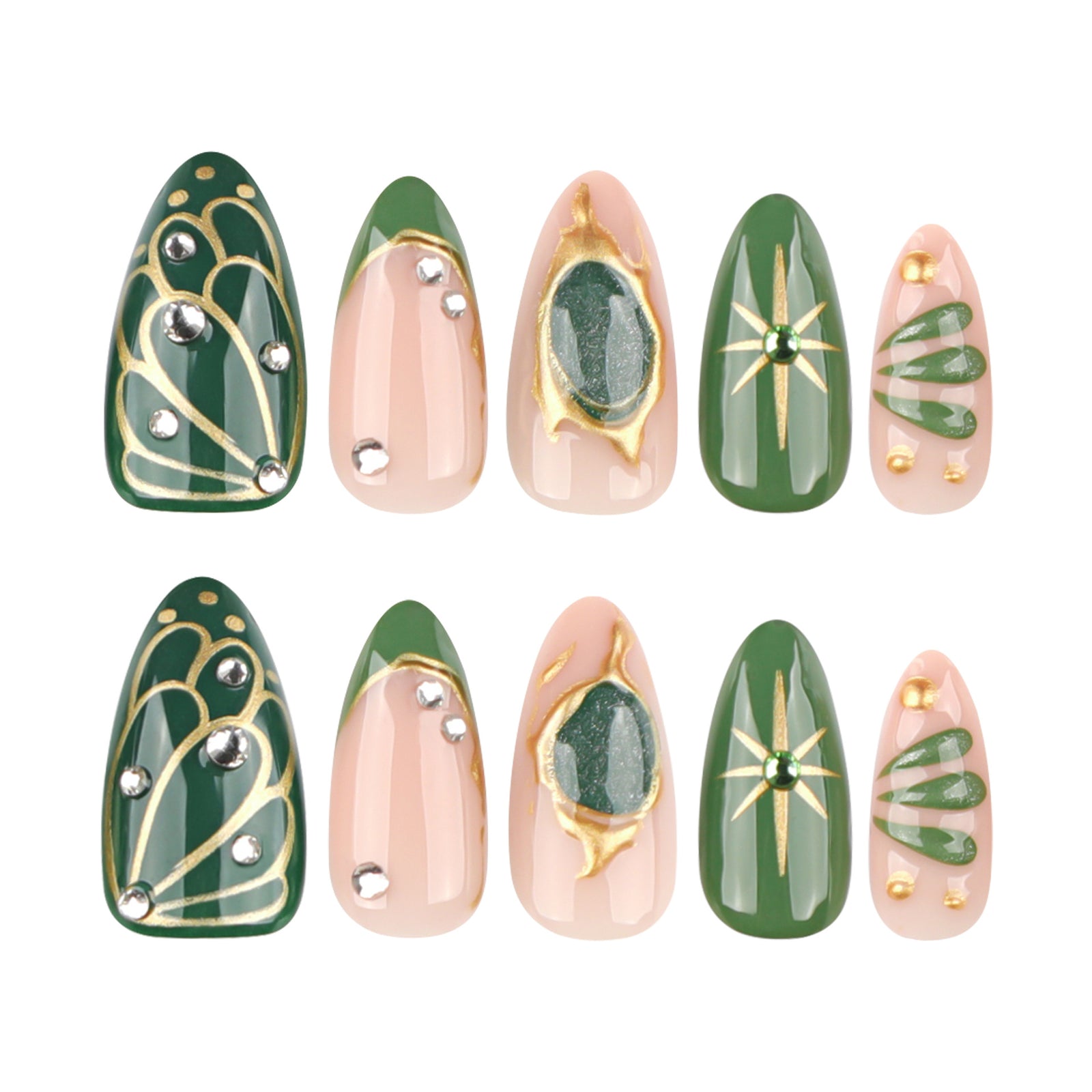 24pcs/Set 3D Bohemian Style Press-On Nails