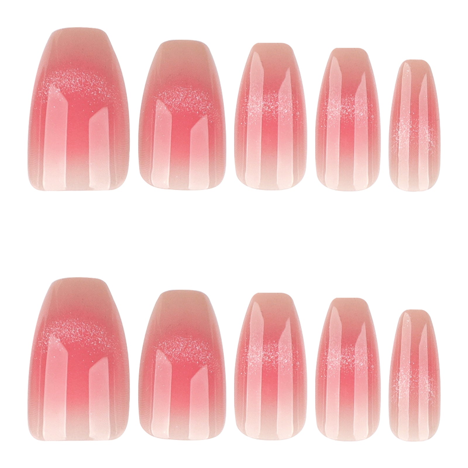 24pcs/Set Blushing Ombré French Cat's Eye Short Style Press-On Nails