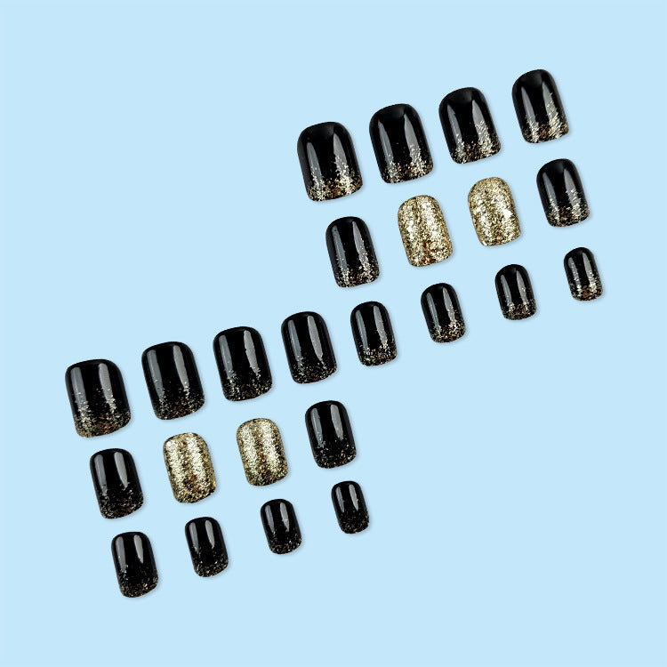 24pcs/Set Gold Glitter Press-On Nails