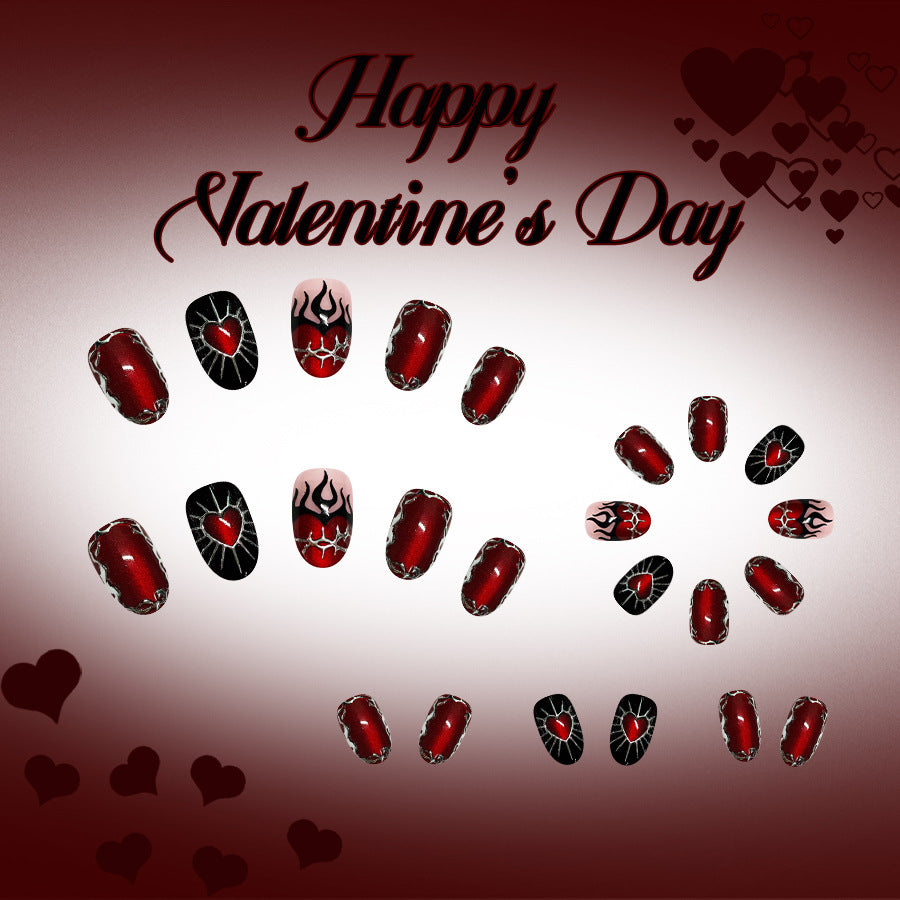 24pcs/Set Siren's Heart: Gilded Flame Press-On Nails