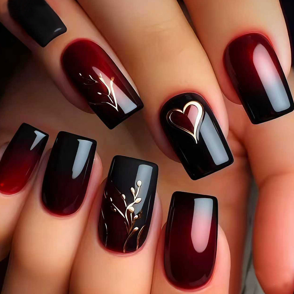24pcs/Set Valentine's Day Heart Press-On Nails