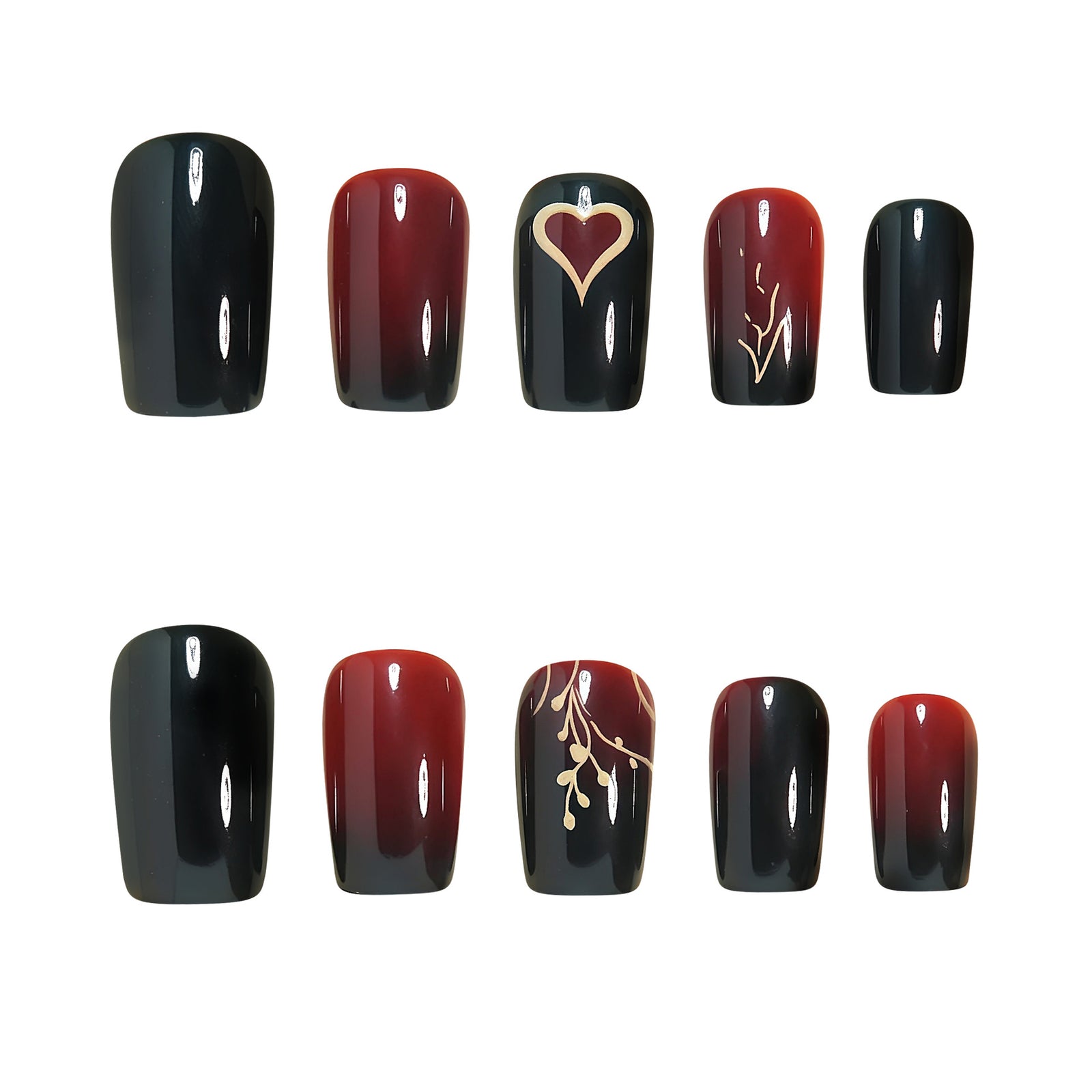 24pcs/Set Valentine's Day Heart Press-On Nails