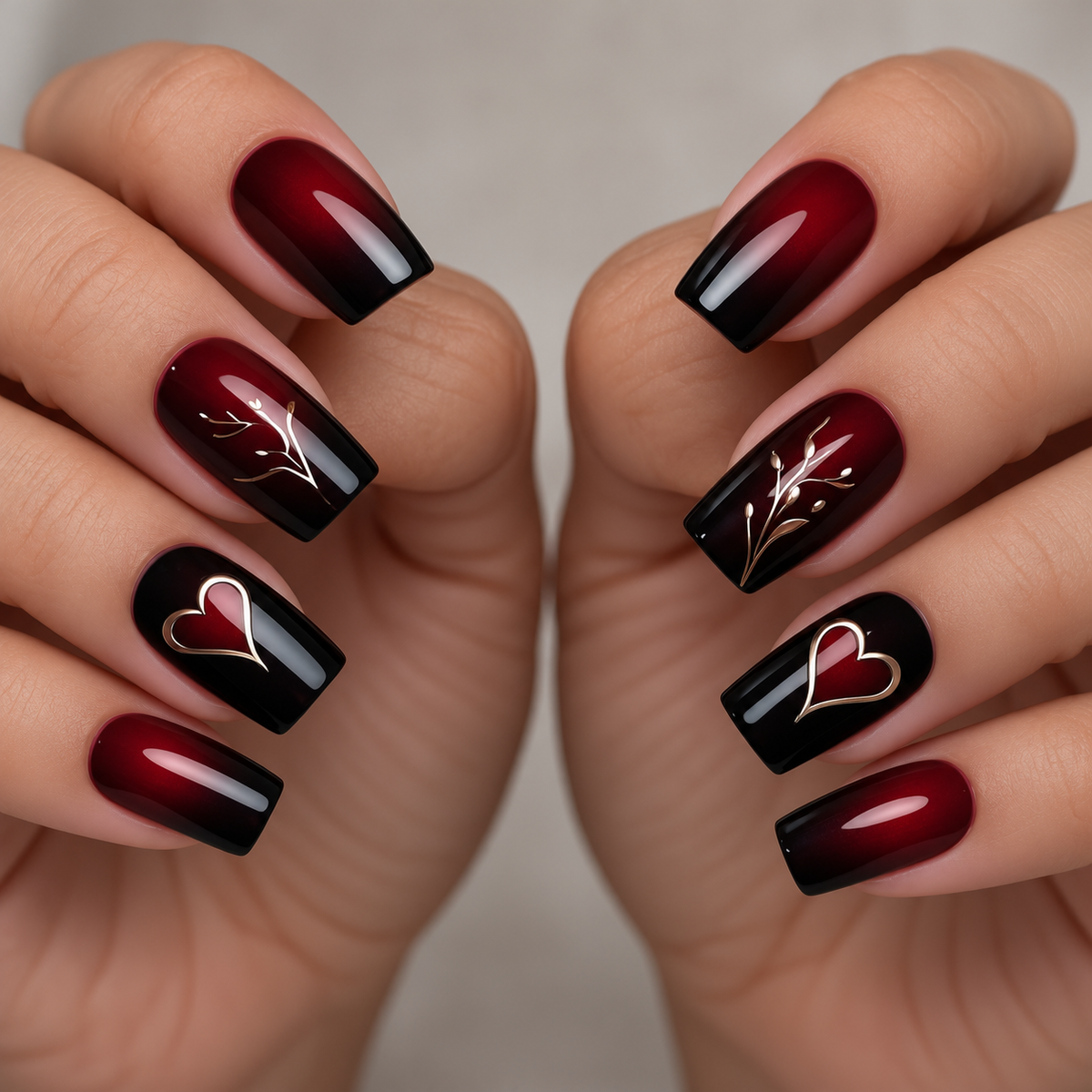 24pcs/Set Valentine's Day Heart Press-On Nails