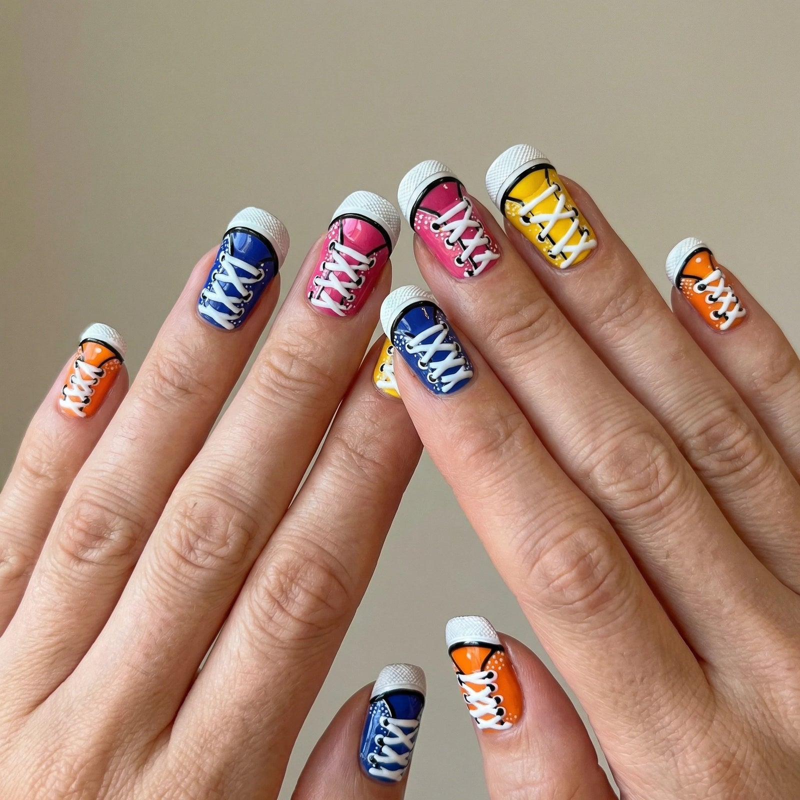 24pcs/Set Colorful Shoes Press-On Nails