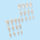 24pcs/Set Mermaid Tail French Tip Press-On Nails