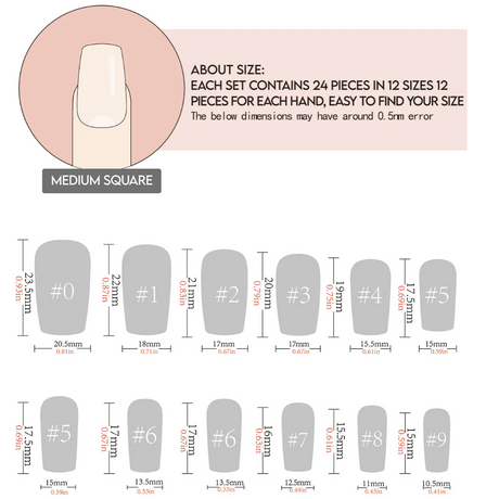 24pcs/Set Pink White Gradient Press-On Nails