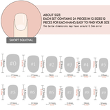 24pcs/Set Gradient Stripes Short Press-On Nails