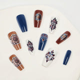 24pcs/Set Mandala Pattern Press-On Nails