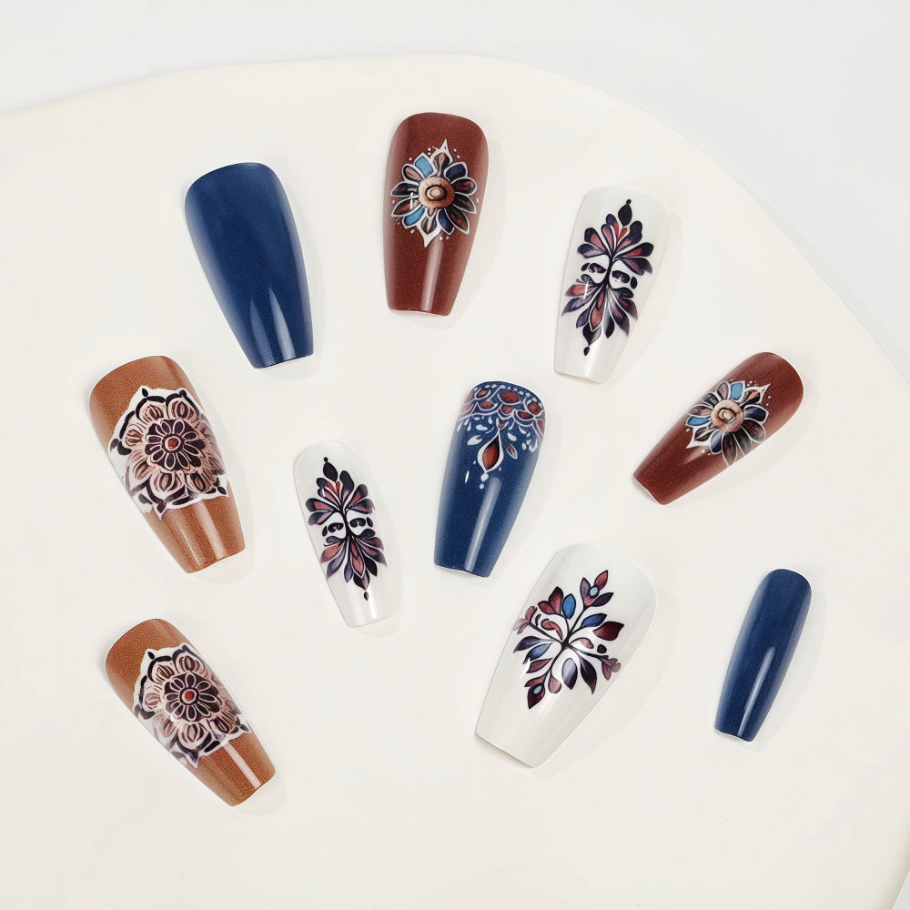 24pcs/Set Mandala Pattern Press-On Nails
